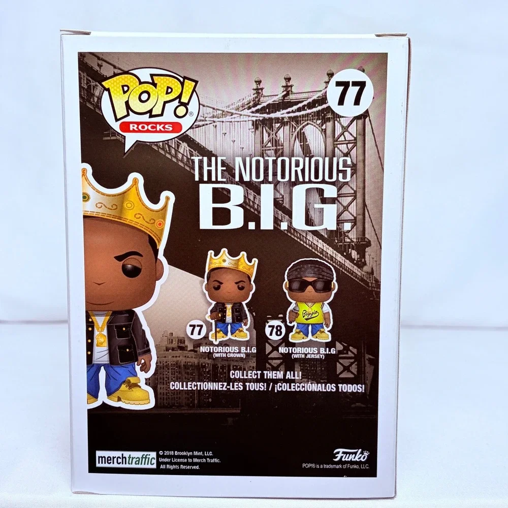 Funko Pop Rocks Notorious B.I.G.‎ with Crown 77 Biggie Smalls Vinyl Figure OS